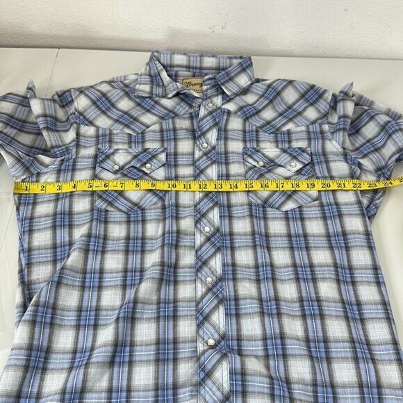 Wrangler Shirt Mens Large Blue Plaid Pearl Snap Western Rodeo Cowboy Country - Picture 8 of 11